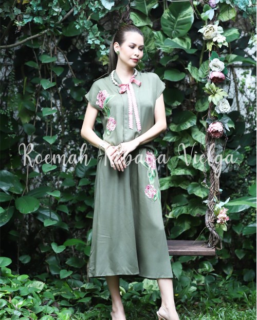 Set Embroidery Daily Wear - Army Green (PO)