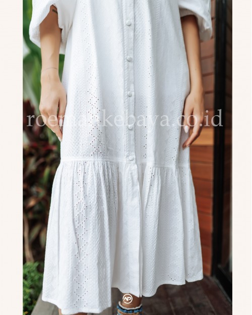 Embroidered Dress - White