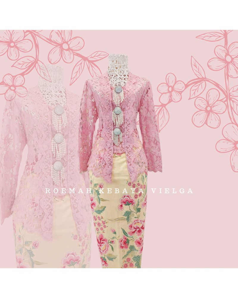 Kebaya Brokat Pink Size XL