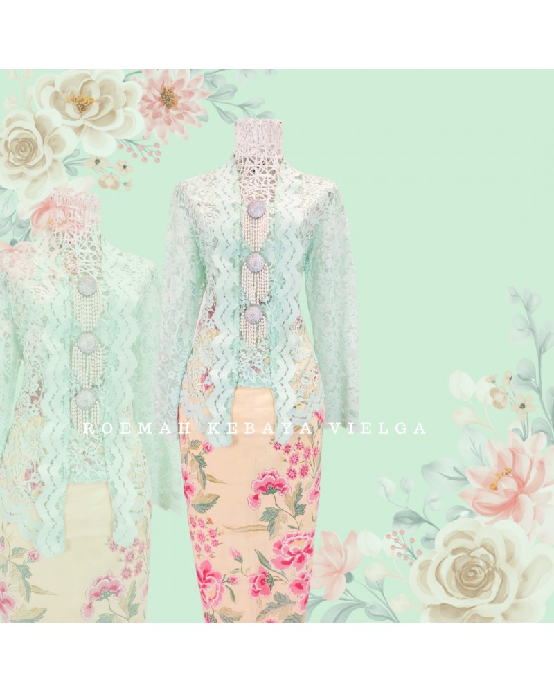 Kebaya Brokat Mint Size XL