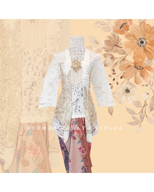 Kebaya Brokat Broken White Size L