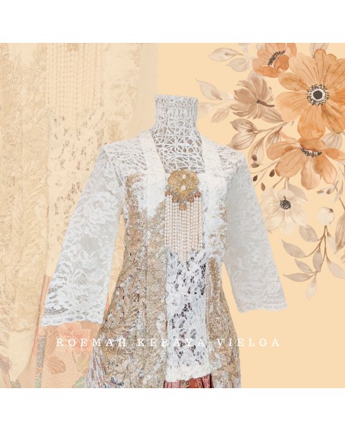 Kebaya Brokat Broken White Size L