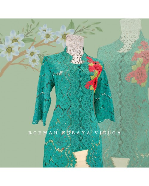 Kebaya Brokat Hijau emerld size M