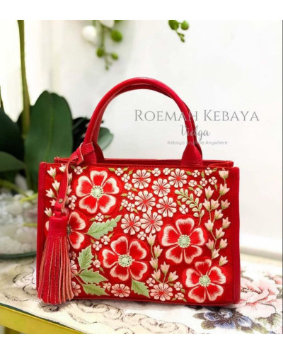 Poppy Garden Embroidery Bag