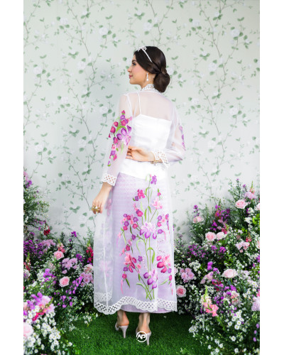 Kebaya Panjang Orchid Putih