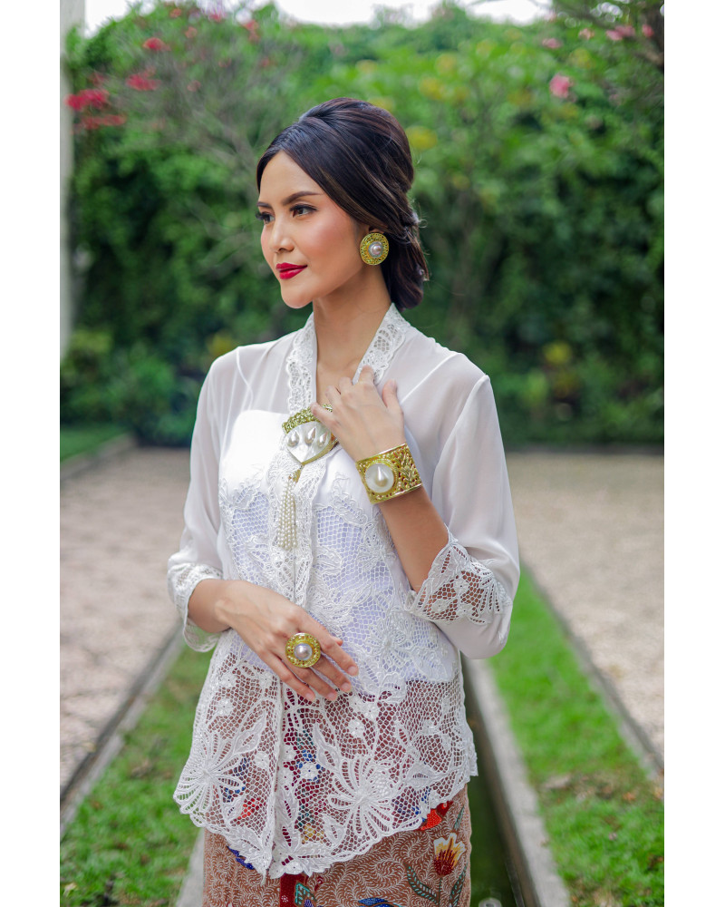 Kebaya Encim Seruni Putih - Size L