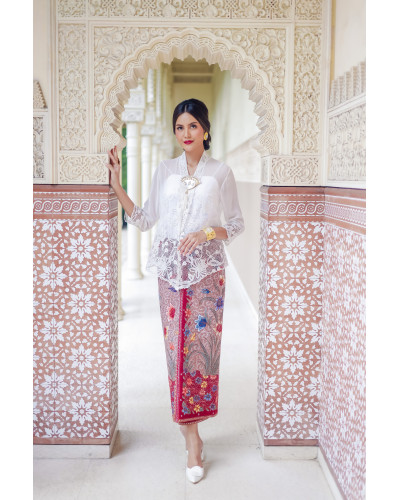 Kebaya Encim Seruni Putih - Size L