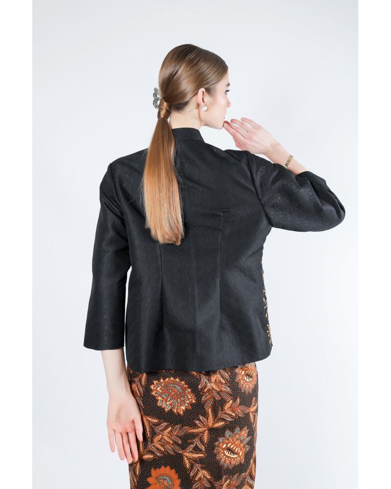 Kebaya Janggan Peranakan Heritage Hitam - Pre Order