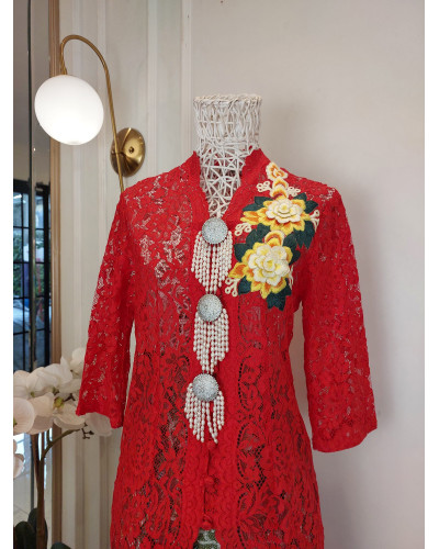 Kebaya Brokat Mawar 3D - SIZE S