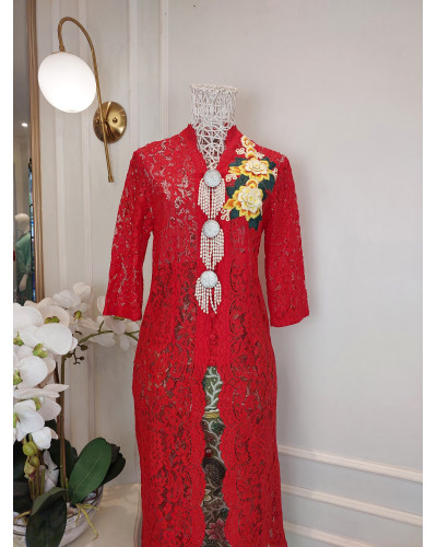 Kebaya Brokat Mawar 3D - SIZE S