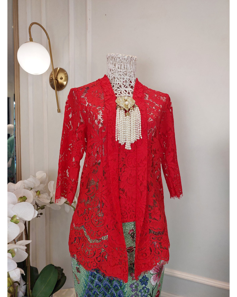 Kebaya Brokat Merah - SIZE M