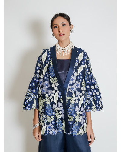 Outer Flower Lace Navy - ALL SIZE