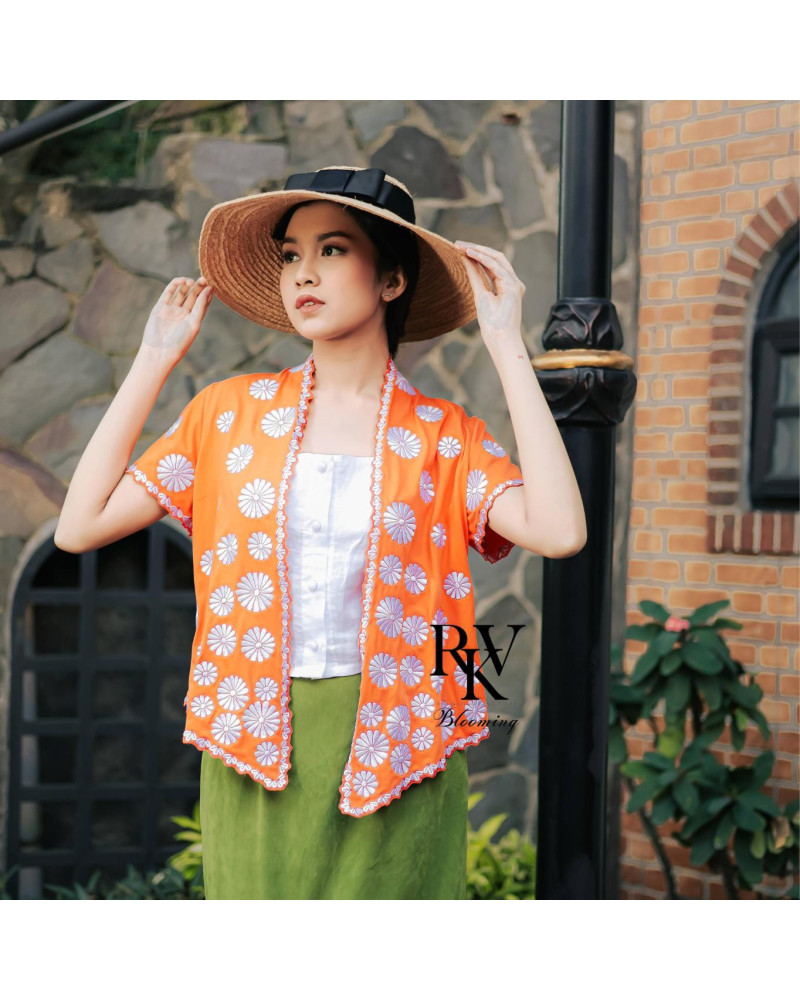 Kebaya Pendek Sunflower Orange by RKV_BLOOMING - Size L