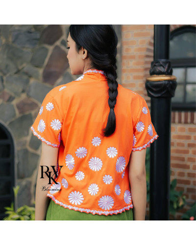 Kebaya Pendek Sunflower Orange by RKV_BLOOMING - Size L