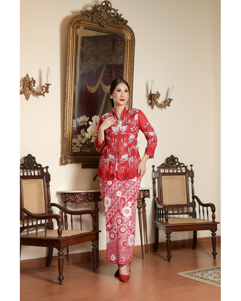 Kebaya Encim Wisteria Merah