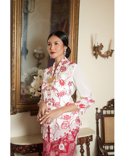 Kebaya Encim Peranakan Putih