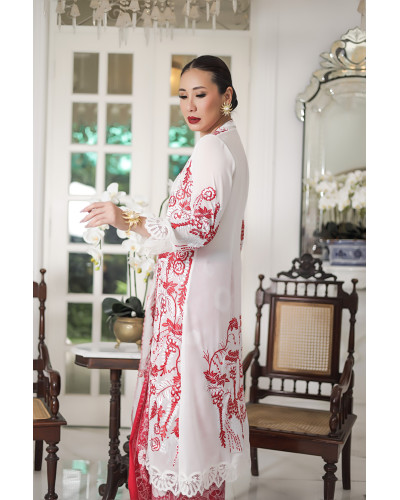 Kebaya Panjang Wisteria Putih