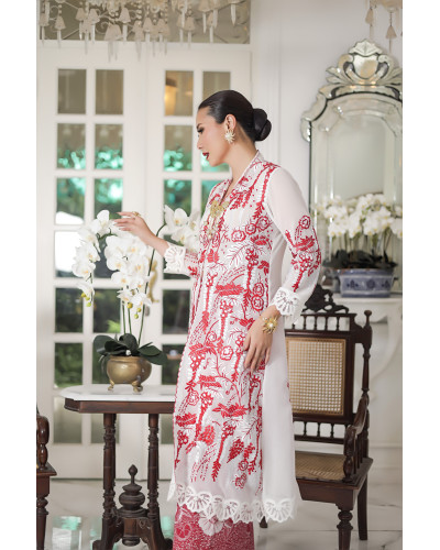 Kebaya Panjang Wisteria Putih