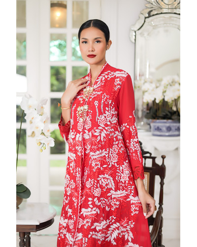 Kebaya Panjang Wisteria Merah