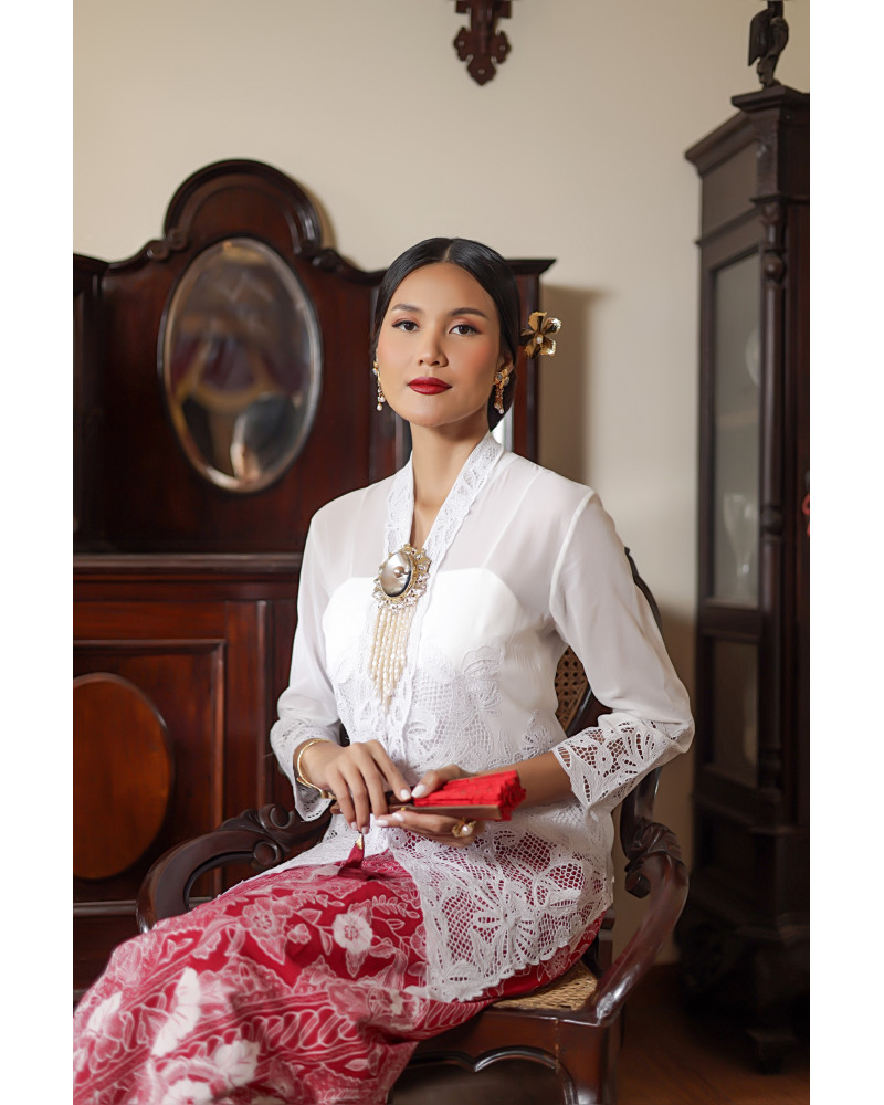 Kebaya Encim Seruni Putih - Size XL