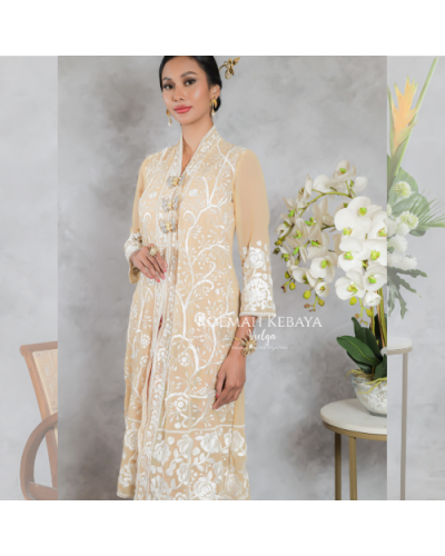 Kebaya Panjang Peranakan Cream