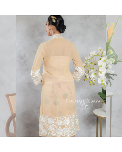 Kebaya Panjang Peranakan Cream