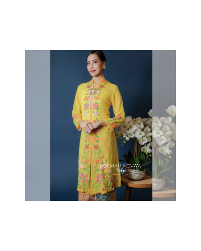 Kebaya Panjang Melati Sulam Kuning Size L