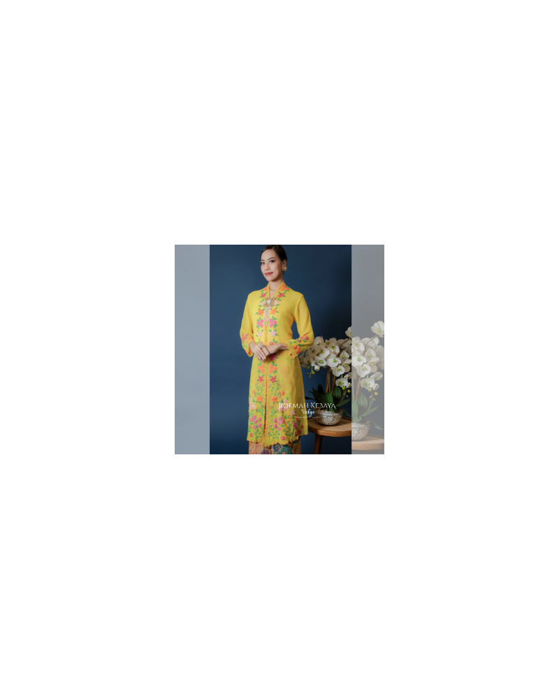 Kebaya Panjang Melati Sulam Kuning Size L