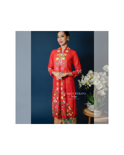 Kebaya Panjang Melati Sulam Merah Size M