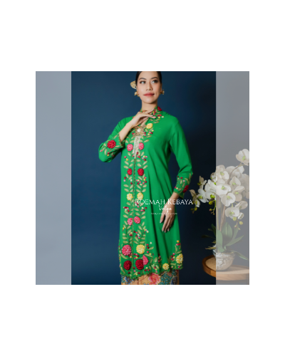 Kebaya Panjang Mawar 3D Sulam Size M