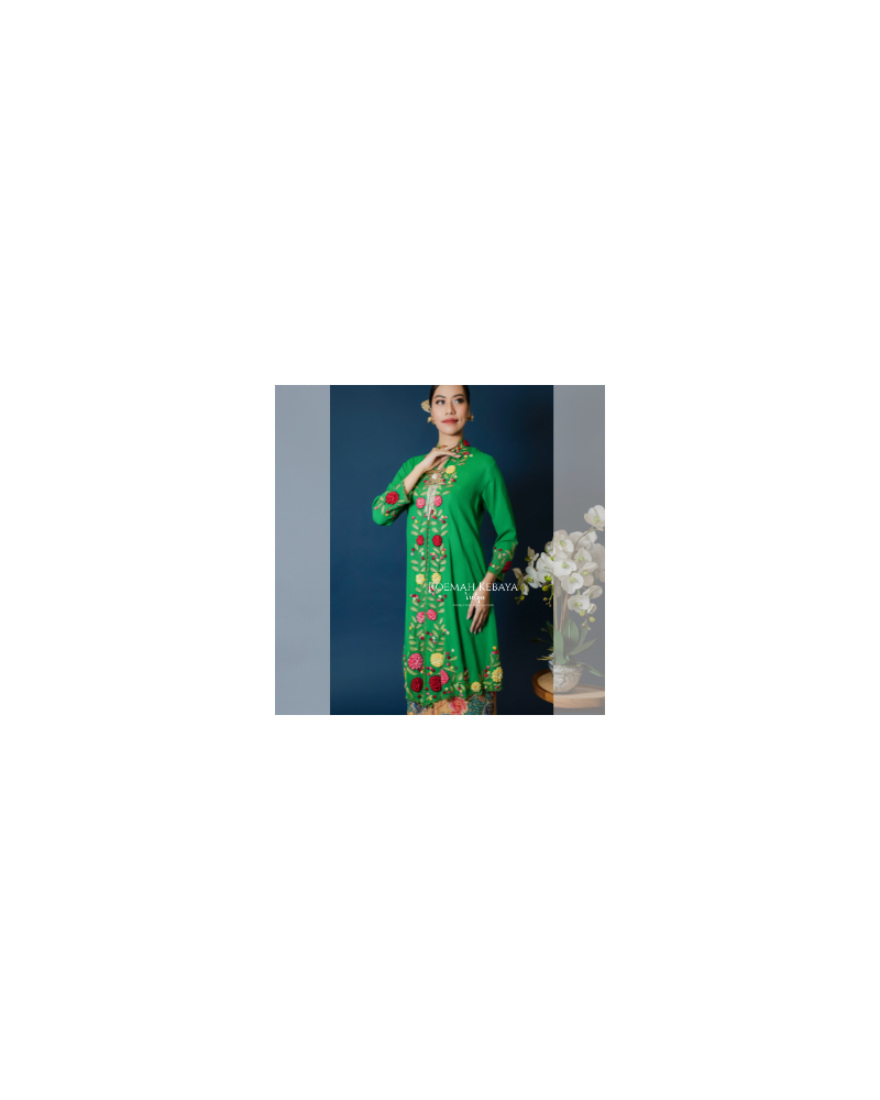 Kebaya Panjang Mawar 3D Sulam Size M