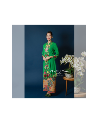 Kebaya Panjang Mawar 3D Sulam Size M