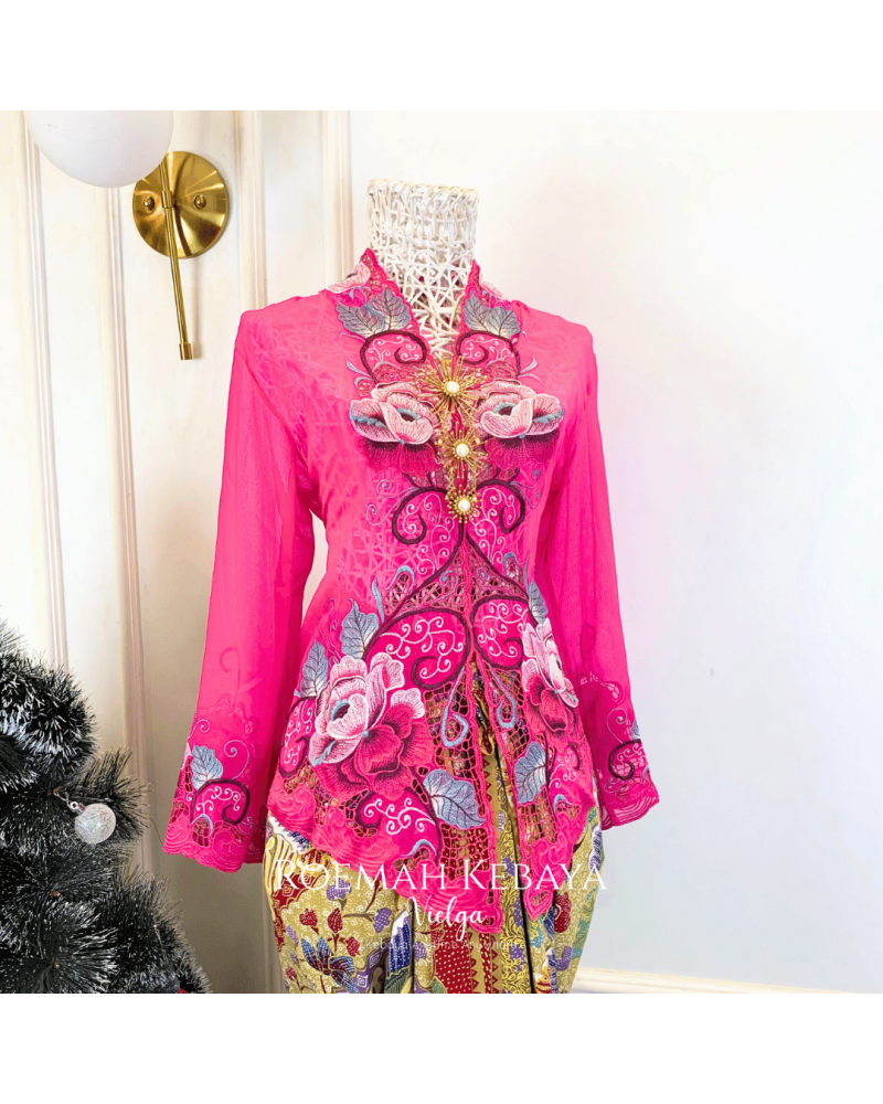 Kebaya Bolero Seroja Pink Shoking - Size L