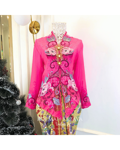 Kebaya Bolero Seroja Pink Shoking - Size L