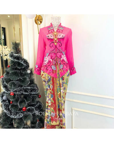 Kebaya Bolero Seroja Pink Shoking - Size L