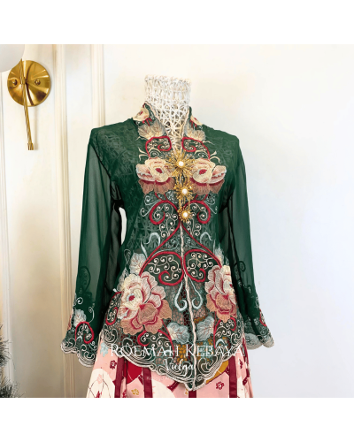 Kebaya Bolero Seroja Emerald - Size XL