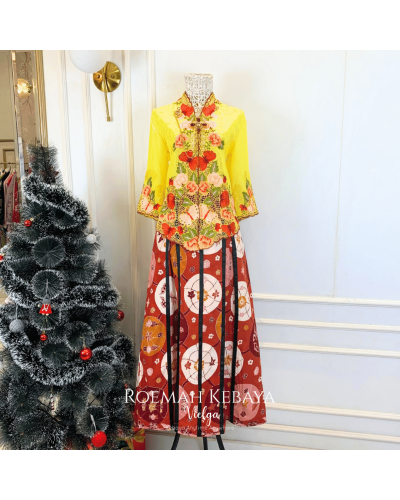 Kebaya Bolero Daisy Butterfly Kuning - Size L