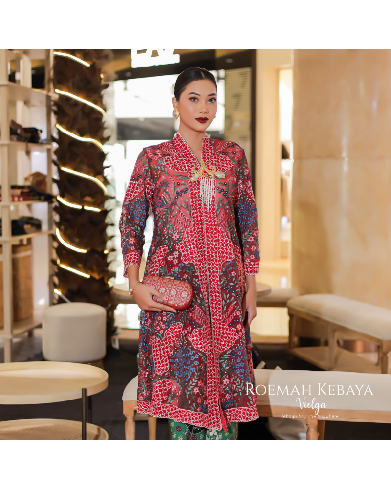 Kebaya Canadian Panjang Maroon