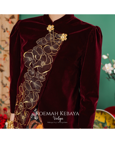 Janggan Bunga Seret Maroon
