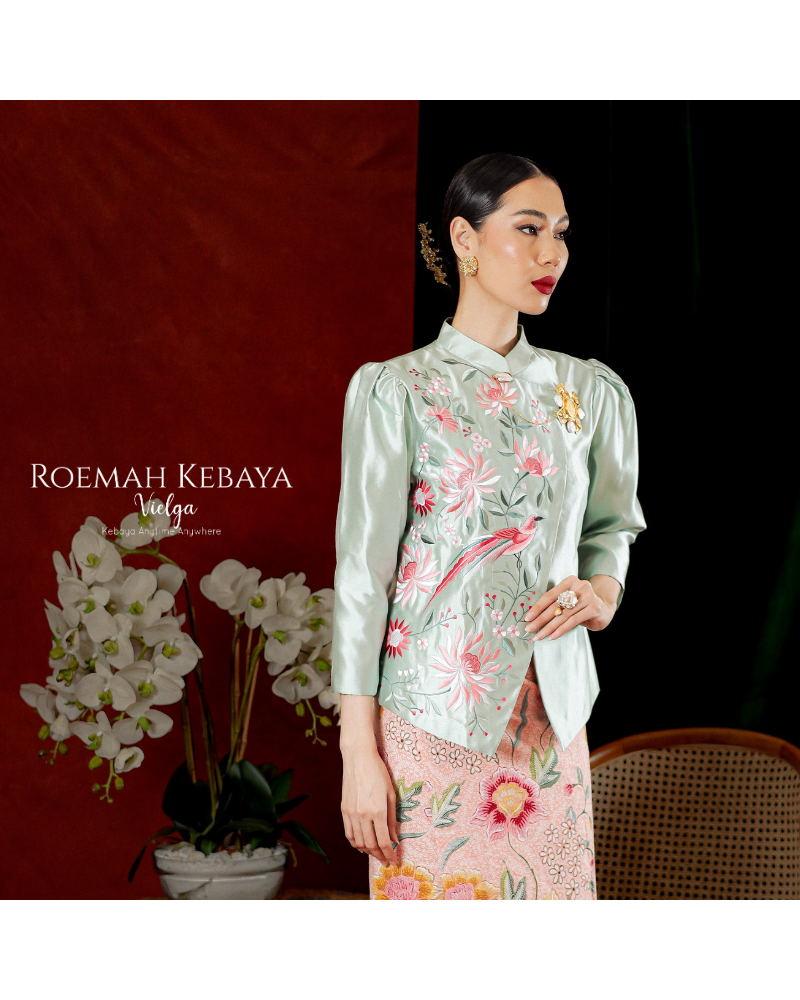 Janggan Burung Peranakan Hijau Mint