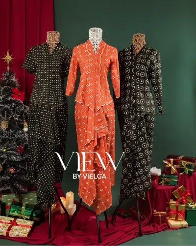 Kebaya Encim View Set Rok Lilit Batik Hijau Army Modern Cantik dan Anggun