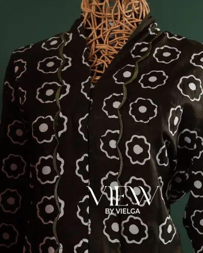 Kebaya Encim View Set Rok Lilit Batik Hijau Army Modern Cantik dan Anggun