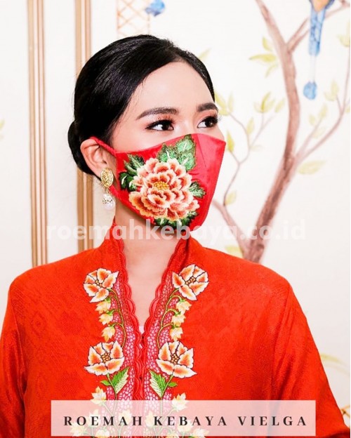 Peony Embroidery Face Mask