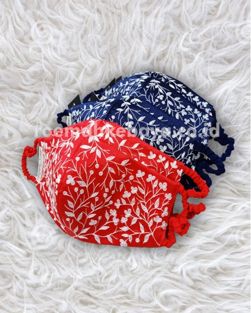 Masker Bordir Motif Bunga Jasmin